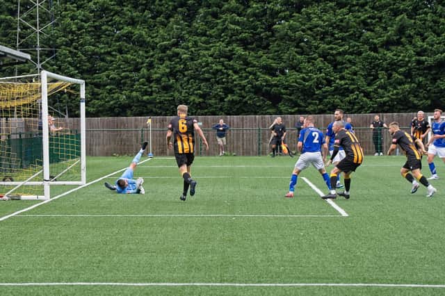 Morpeth Town score against Matlock Town. The match ended 3-3. Picture: George Davidson