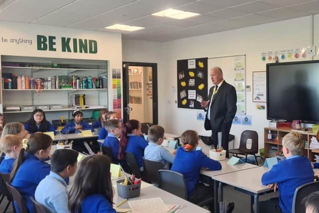 Ian Lavery addressed Year 6 pupils at St Aidan's Catholic Primary in Ashington