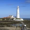 St Mary's Lighthouse and causeway.