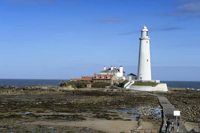 St Mary's Lighthouse and causeway.