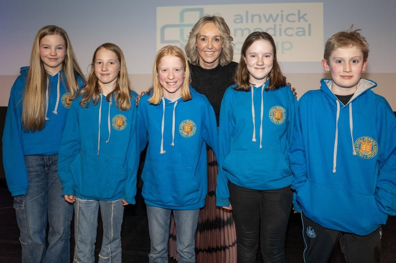 The Sports Council were also very impressed with the achievement of the Whittingham Primary School Swimming Team who are seen with Allison Curbishley.