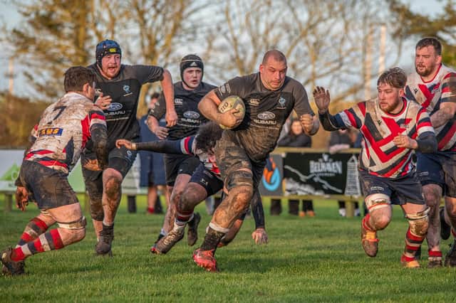 Berwick RFC touched down seven times in their win against Aberdeen Grammar. Picture: Stuart Fenwick