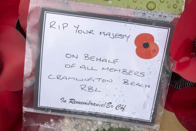 A floral tribute left by the Royal British Legion.