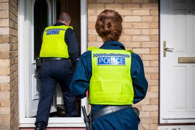 Northumbria Police arrested a man at an address in Shiremoor.