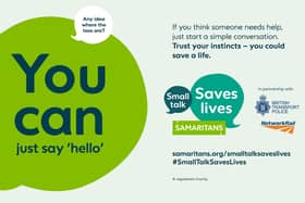 A section of the Small Talk Saves Lives campaign poster.