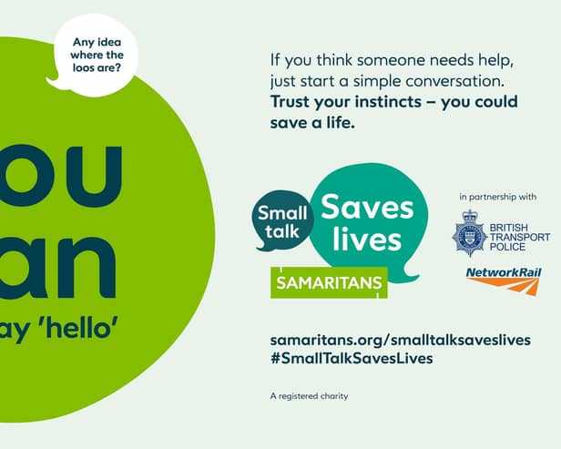 A section of the Small Talk Saves Lives campaign poster.