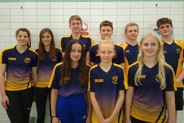 Some of the Alnwick Dolphins who competed in the NE Championships at Sheffield.