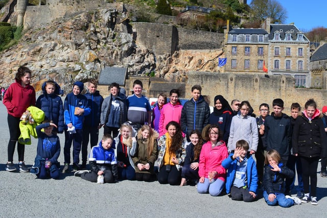 Berwick Middle School students visited Normandy, France, including Mont St Michel, in 2018.