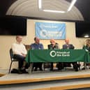 The North East Mayoral candidates speaking at the Friends of the Earth hustings event in Alnwick. Photo: James Robinson/NCJ Media.