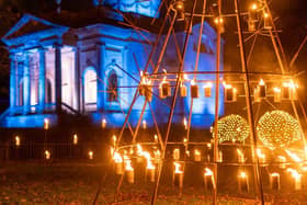 Chapel and Fire Garden at Christmas at Gibside 2021