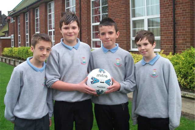 Four boys from Amble Middle School were selected to play for North Northumberland County Football Teams in 2010. From left to right:-  Craig Muter - Under 11 Team, Callum Brooks - Under 13 Team, Dylan Ferries - Under 12 Team, Andrew Oliver - Under 12 Team.