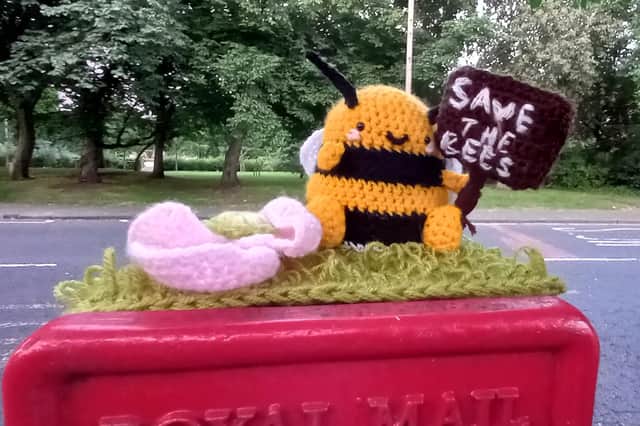 The topper in Ridley Avenue reminding people to look after and protect bees.