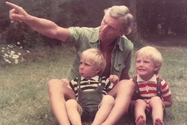 Ray Connell with his sons James (left) and John in the 1980s.