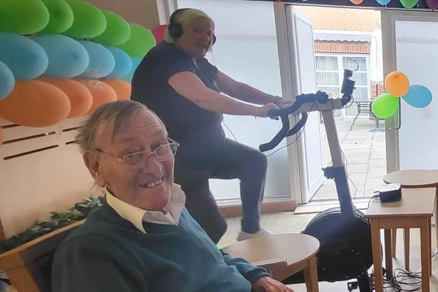 Residents and staff at Scarbrough Court enjoyed taking part in the home’s bikeathon.