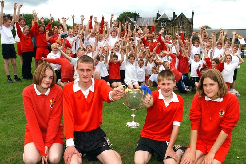 Sporting pupils at Duke's Middle School, Alnwick, in July 2003.