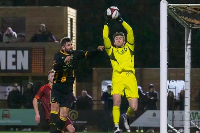 Action from the game between Morpeth and Blyth Spartans in the |Northumberland Cup. Picture by George Davidson.