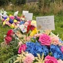 Floral tributes at the A69 crash site. Picture: Northumbria Police