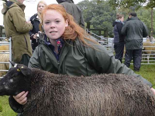 Ingram Show 2015 Hope Oliver of Nesbit Cottages with her champion Blackwool.