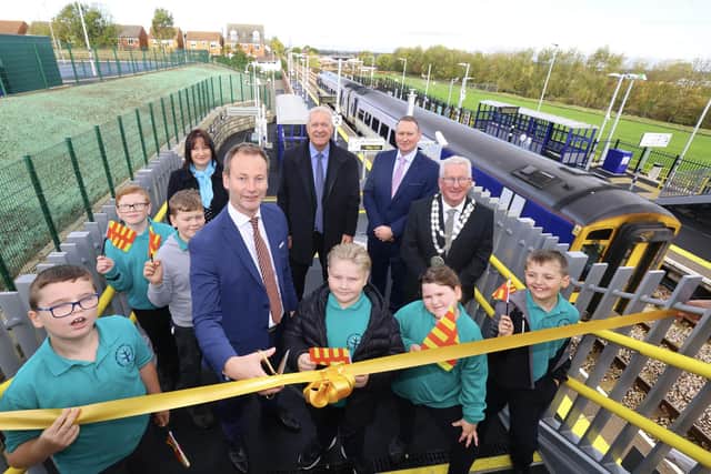 The opening of the Blyth Bebside railway station in October 2025.