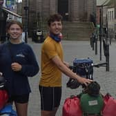 Lucia Höfer and Jakob Gold pictured in Berwick during their 1,000km ride.
