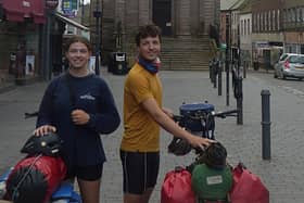 Lucia Höfer and Jakob Gold pictured in Berwick during their 1,000km ride.