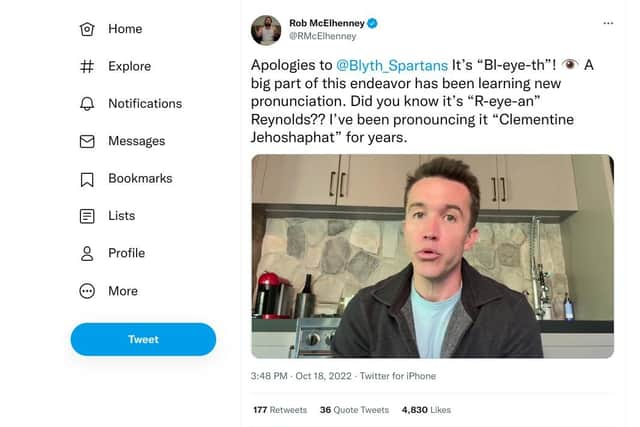 American actor Rob McElhenney apologises for butchering the