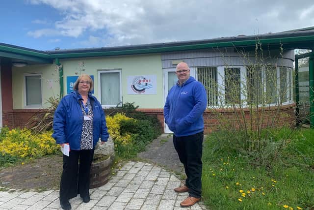 Leading Link’s Lyn Horton, CEO, and Chris Johnson at Hirst Welfare Centre.