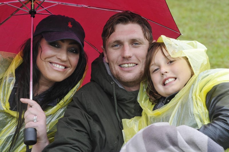 Happy faces in the crowd at the Jessie J concert at Alnwick Castle, despite the rain.