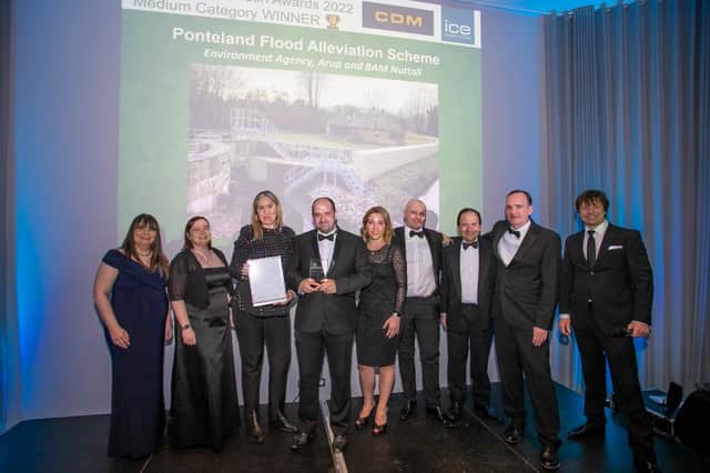 Those involved with the Ponteland Flood Alleviation Scheme receive the Robert Stephenson Award.