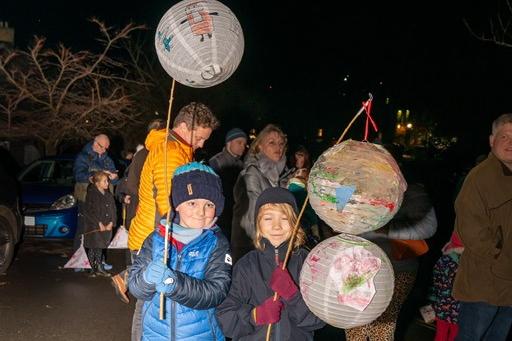 Rothbury children carried handmade decorations in the light parade.