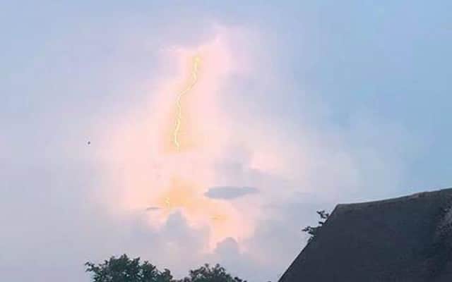Lightning pictured above the North East on June 26.