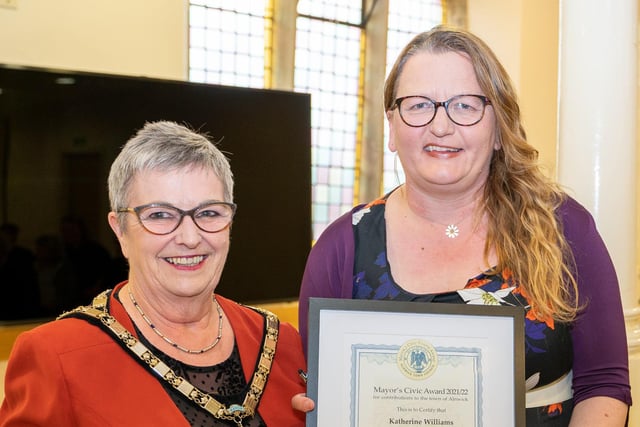 Katherine Williams, volunteer chair trustee of the Duchess Community High School Trust, received her award because of her commitment to make a positive difference to the pupils of the school.