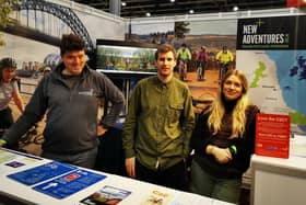 From left, Jonah Morris (Sustrans), Ben Fleming (Visit Northumberland) and Sarah Bosnyak (NewcastleGateshead Initiative).