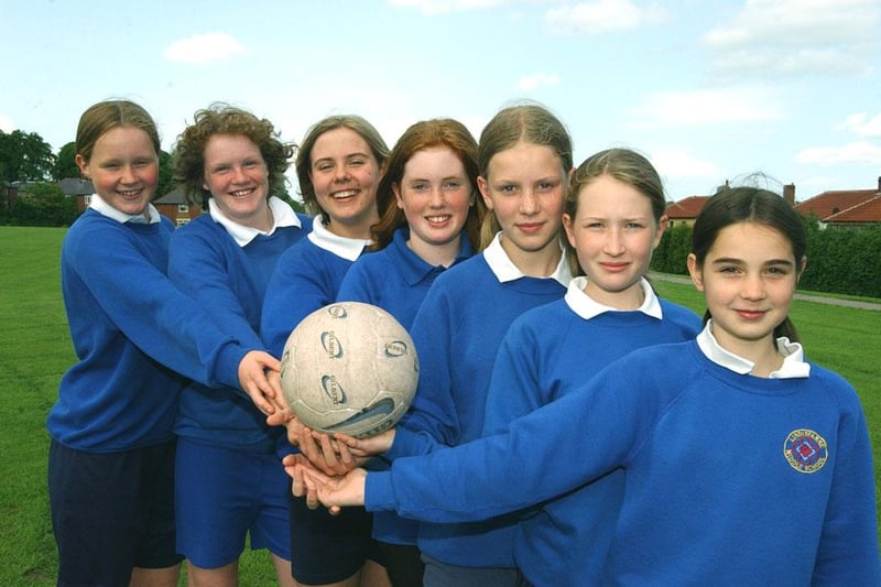 The netball team at Lindisfarne Middle School, Alnwick, pictured in June 2003.