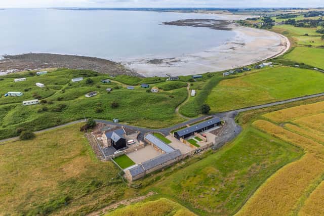 An aerial view of Seaton Point Steading, near Alnmouth.