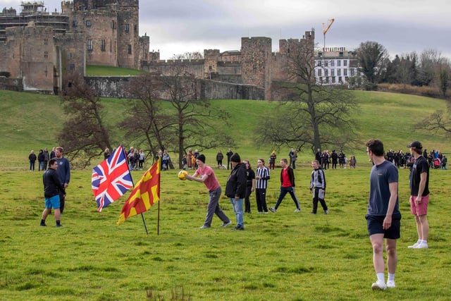 Alnwick Castle provides a majestic backdrop to the game.