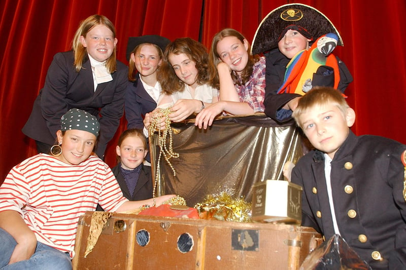 Rock Hall School pupils rehearsing Treasure Island at Alnwick Playhouse.
