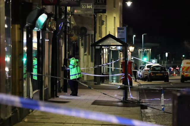 A police cordon in place in Hexham on Friday night./Photo: North News and Pictures