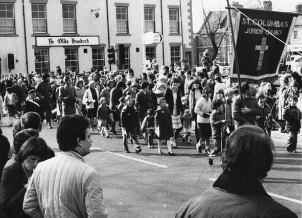 The 1985 Good Friday Procession of Witness. Photo courtesy of Catherine Collins.