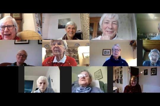 A Lesbury Lunch Club Zoom session. Pictured, from top left, Meg Irwin, Jean Humphrys, Gill Bland, Pam Allen, Nicola Richardson, Dinah Mcilroy, Jan McMahon, Thelma Anderson, Muriel Prior, Joyce Ball and Alison McKenna.