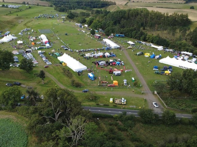 An aerial view of the Glendale Show site.