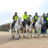 Northumbria Police officers on horseback were in Blyth as part of Operation Impact.