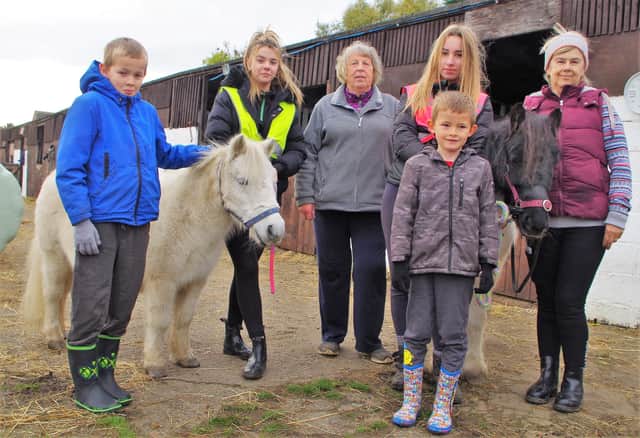 Jackie Dawe (centre) with supporters Taylor, Lauren, Sophie, Angie and Corrie at Bebside Horses.