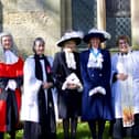 Many of those who had a role at the installation ceremony. Lucia Bridgeman is second from right. Picture by Ida Bridgeman.
