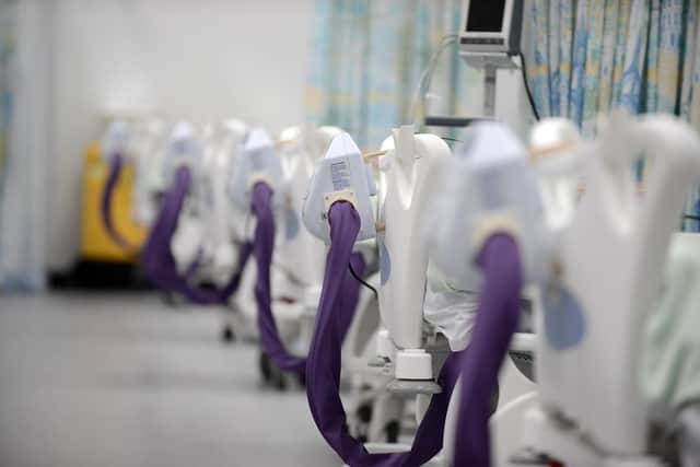 Inside the NHS Nightingale Hospital North East,  which has not yet admitted a patient.
