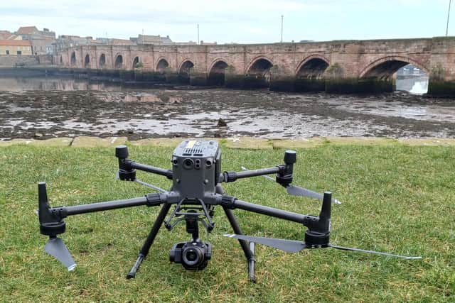 A drone has been carrying out aerial surveys ahead of repair works.