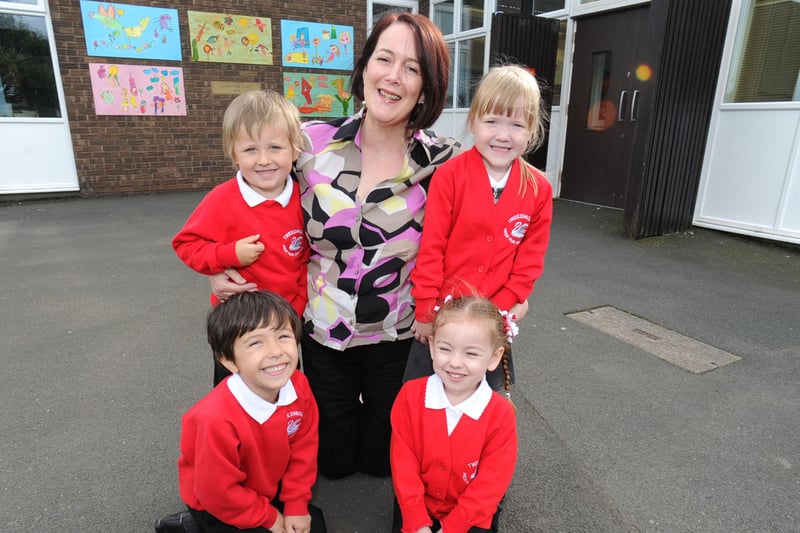 New starters at Prior Park First School in Tweedmouth in 2012.