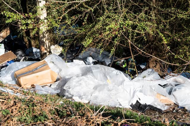 File picture of dumped rubbish as the focus falls on fly-tipping in Northumberland