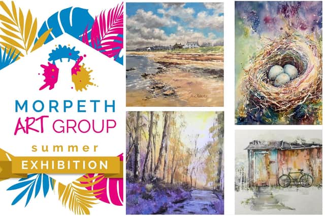 This image includes a selection of work by Morpeth Art Group members that will be on display at the Summer Exhibition.