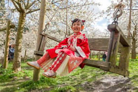 Four-year old Nona Zhang from Newcastle at The Alnwick Garden. Picture: Jane Coltman Photography